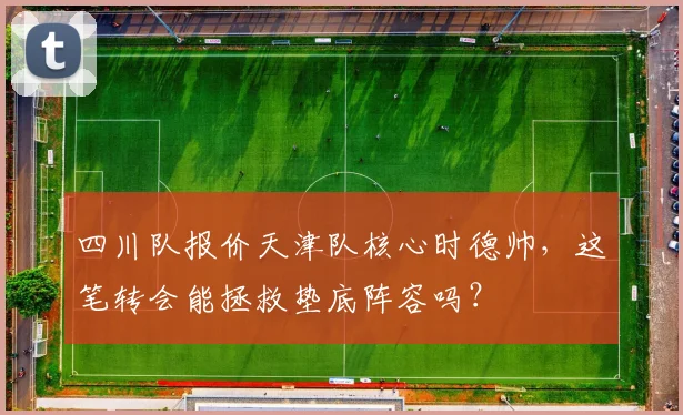 四川队报价天津队核心时德帅，这笔转会能拯救垫底阵容吗？